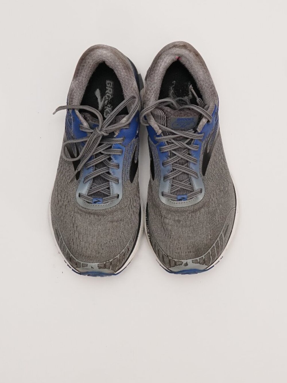 Brooks Adrenaline GTS 18 Mens Size 10.5 Gray Blue Athletic Running Shoes Sneaker